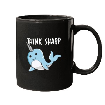 Discover Think Sharp Narwhal Unicorn Of The Sea Animal Mugs