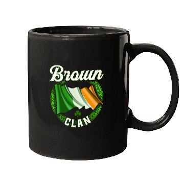 Discover Brown Surname Irish Last Name Ireland Flag Mugs