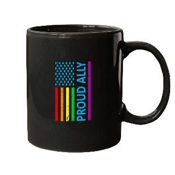 Discover Proud Ally LGBT Supporter Gay Pride Rainbow Flag Mugs