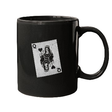 Discover Womens Skeleton Queen Playing Card Gambling Hallow Mugs