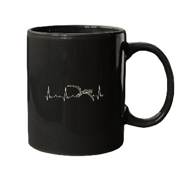 Discover Dinosaur Flying Skeleton. Heart. Love. EKG. Pulse Mugs