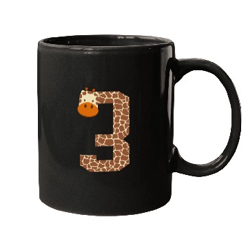 Discover Number 3 Giraffe Spots Giraffe 3rd Birthday Outfit Mugs