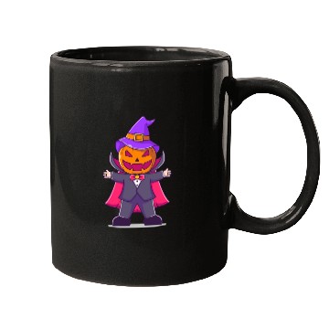 Discover Vampire With Pumpkin Head - Halloween Mugs