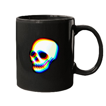 Discover Modern Neon Skull Illustration Mugs