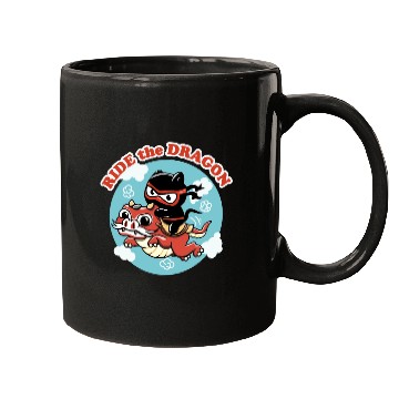 Discover Ride The Dragon | Kawaii Ninja Cat Mugs