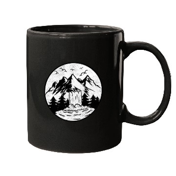 Discover Nature Lover Mountains Forest Waterfall Hiking Mugs