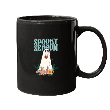 Discover Funny Floral Ghost Halloween Spooky Season Mugs