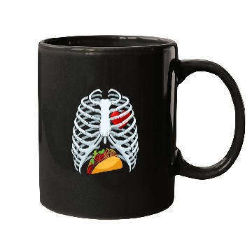 Discover Funny Taco Skeleton Rib Cage Dad Halloween Costume Mugs