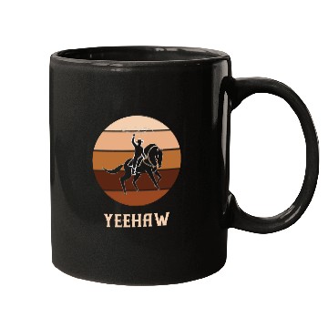 Discover Yeehaw Cowboy Western Desert Cowgirl Horseback Mugs