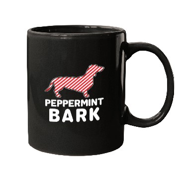 Discover Christmas Dog Peppermint Bark Dachshund Funny Mugs