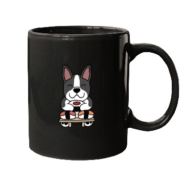 Discover Sushi Lover Boston Terrier Mugs