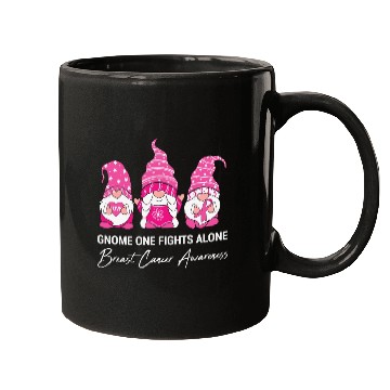 Discover Gnome One Fights Alone Breast Cancer Awareness Mugs