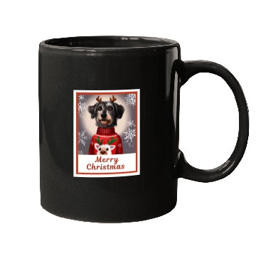 Discover Miniature Black Schnauzer in a Christmas sweater. Mugs