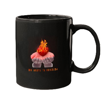 Discover my heart is burning Mugs