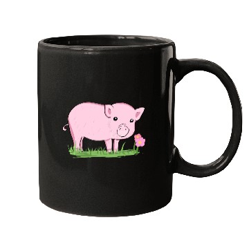 Discover Pig Symbol Nature Animal Grass Flower Mugs