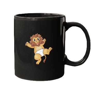 Discover Cute Lion Baby in Diapers Design (ideal gift) Mugs