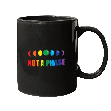 Discover LGBT Not A Phase Funny Rainbow Moon Phase Gift Mugs