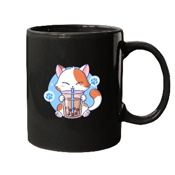 Discover Cat Boba Tea Bubble Tea Kawaii Anime Japanese Neko Mugs