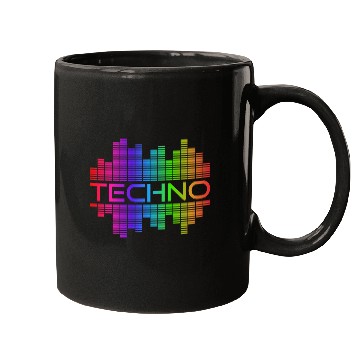 Discover Techno Music Rainbow Spectrum Hard Dark Acid Mugs