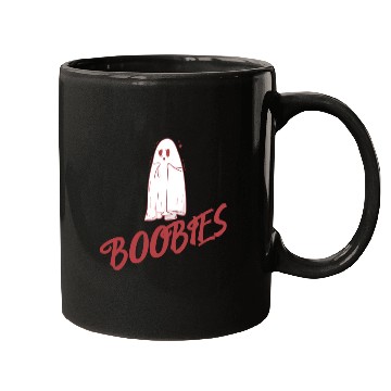 Discover Surprised ghost loves boobies, Boo halloween Mugs