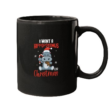 Discover X-Mas Quote - I Want Hippopotamus For Christmas Hi Mugs