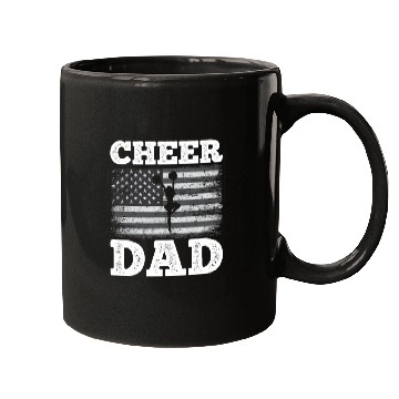 Discover Cheer Dad American Flag Vintage Funny Cheerleader Mugs