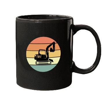 Discover Retro Mini Excavator Apparel Construction Site Mugs