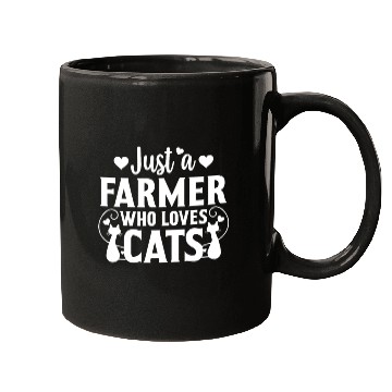 Discover Just a Farmer Who Loves Cat Lover Cat Owner Gift Mugs