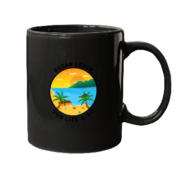 Discover Ocean Lover And Cool Illustration Of A Island Mugs