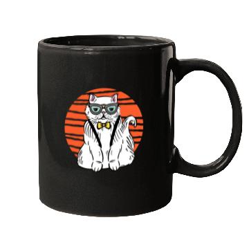 Discover Stylish Nerd Persian Cat Beanie Glasses Tattoo Mugs