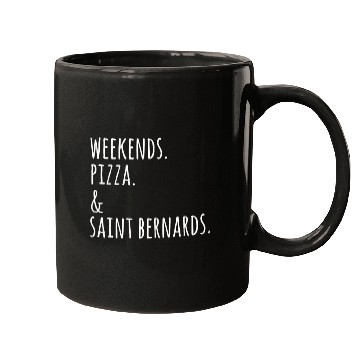 Discover Weekends Pizza And Saint Bernard Mugs