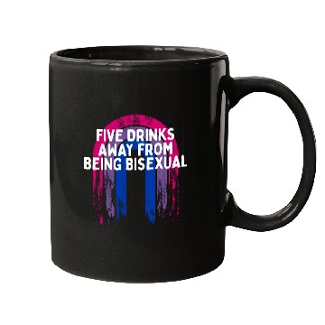 Discover Five Drinks Away from Bisexual Bi LGBTQ Bi Pride Mugs
