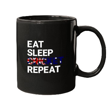 Discover Eat Sleep Cricket Repeat AUS Flag Sports Gift Mugs