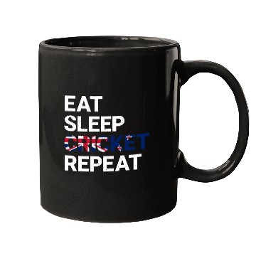 Discover Eat Sleep Cricket Repeat NZ Flag Sports Gift Mugs