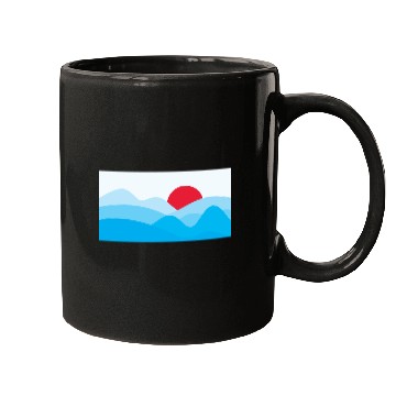 Discover Minimalist Sun Light Blue Mugs