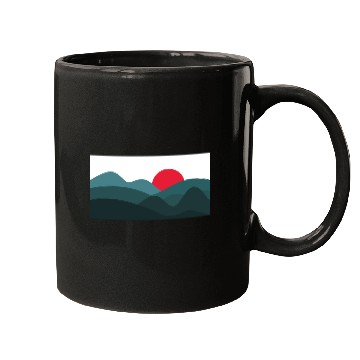 Discover Minimalist Sun Peacock Blue and White Mugs