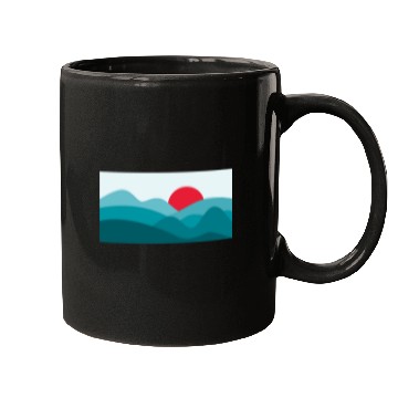 Discover Minimalist Sun Teal Blue Mugs