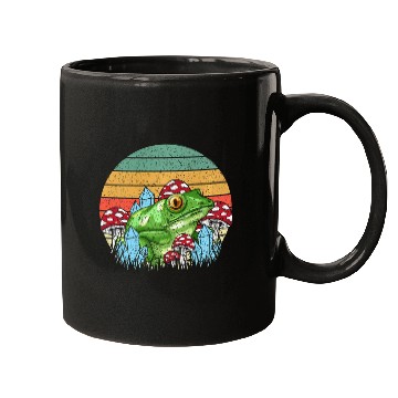 Discover Retro Realistic Toad Frog Mushrooms Mugs
