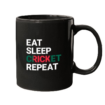 Discover Eat Sleep Cricket Repeat BD Flag Sports Gift Mugs
