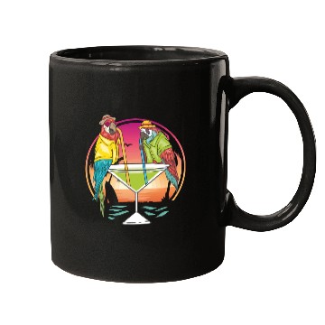 Discover Parrots Drinking Margarita Hawaiian Birds Gift Mugs