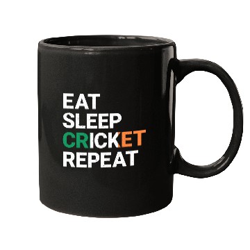Discover Eat Sleep Cricket Repeat Ireland Flag Sports Gift Mugs