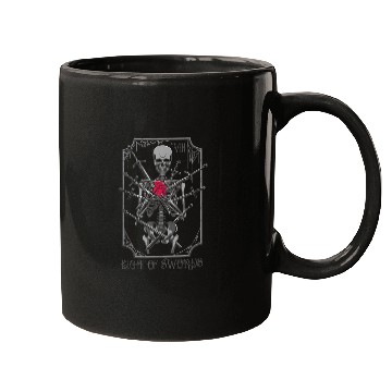Discover 8 of Swords Tarot Card Skeleton Witchy Pagan Mugs