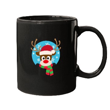 Discover Cute Rudolph Red-Nosed Reindeer Christmas Design Mugs
