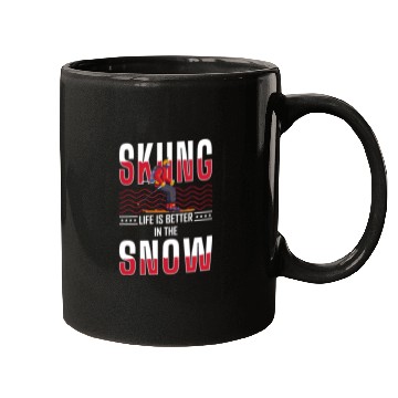 Discover Skiing Vacation Piste Pigs Skier Mugs