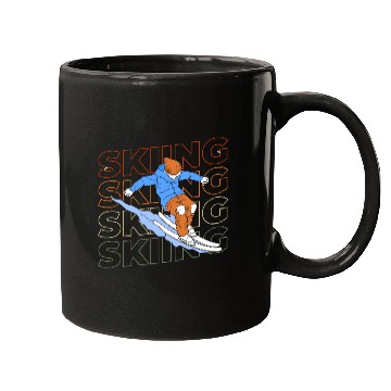 Discover Skiing Alps Mountains Skis Mugs