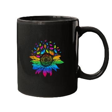 Discover Butterfly Colorful Sunflower LGBT Pride Mugs
