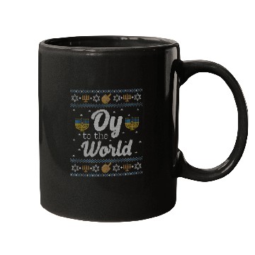 Discover Funny Ugly Hanukkah Oy To The World Mugs
