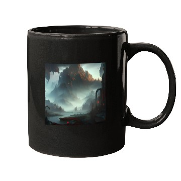 Discover Misty Mountains in a Fantasy Scene Mugs