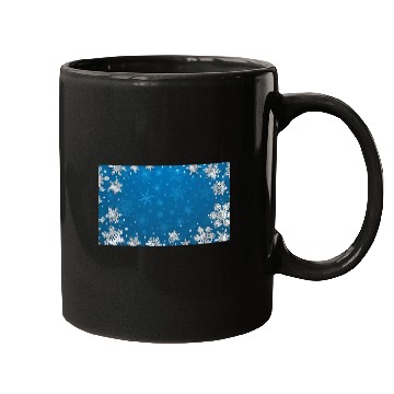 Discover Winter Snowflakes Navy Blue Pattern Mugs