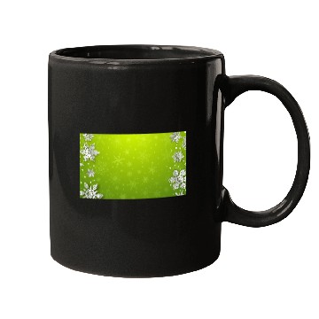 Discover Winter Snowflakes Green Pattern Mugs